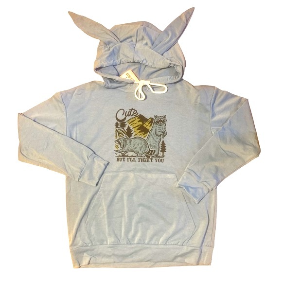 Cute but I’ll fight you mental health graphic ear hoodie sweatshirt small - Picture 5 of 8